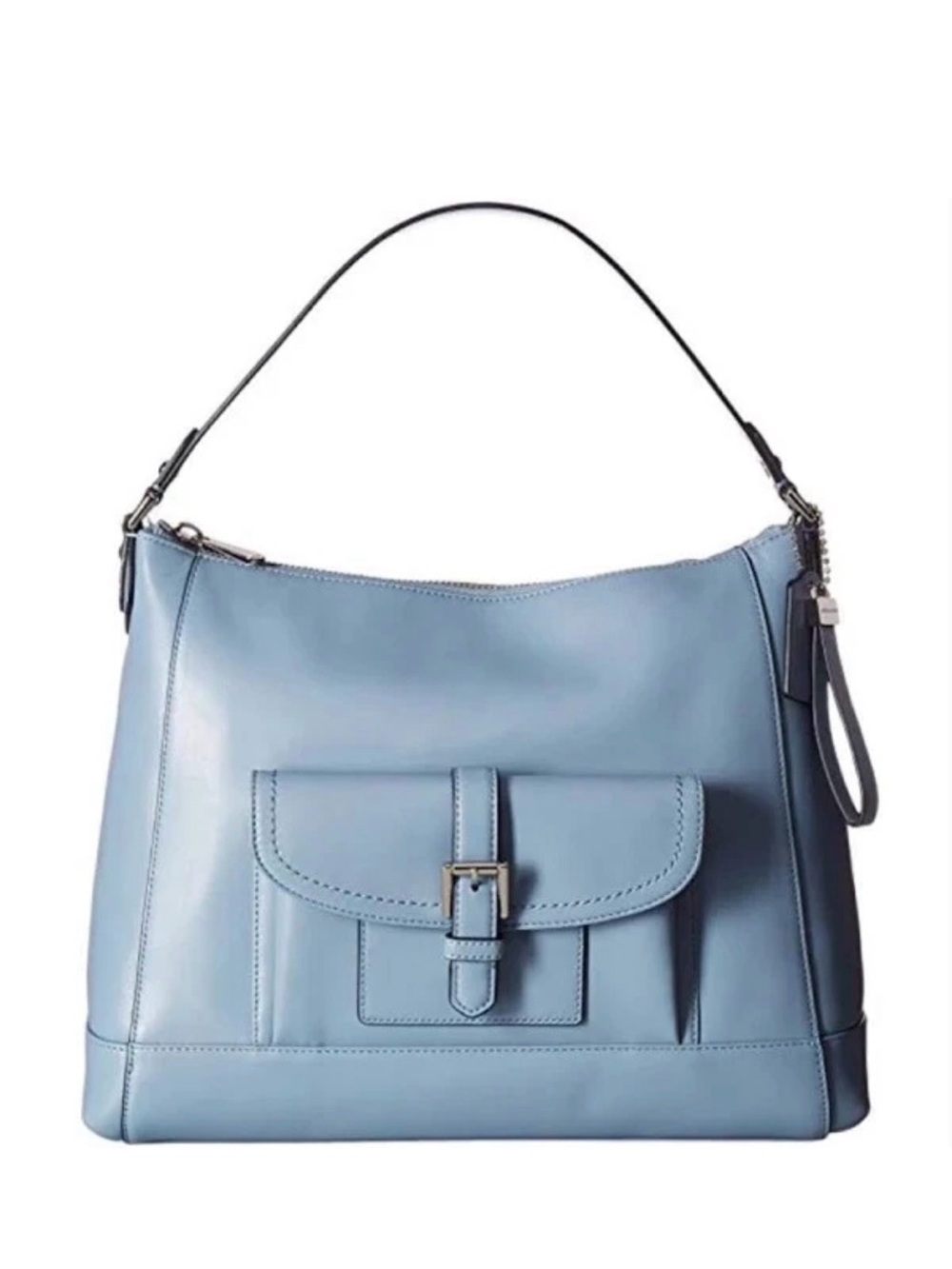 Coach Charlie Shoulder Purse Luxury Leather Hobo Handbag Cornflower Blue